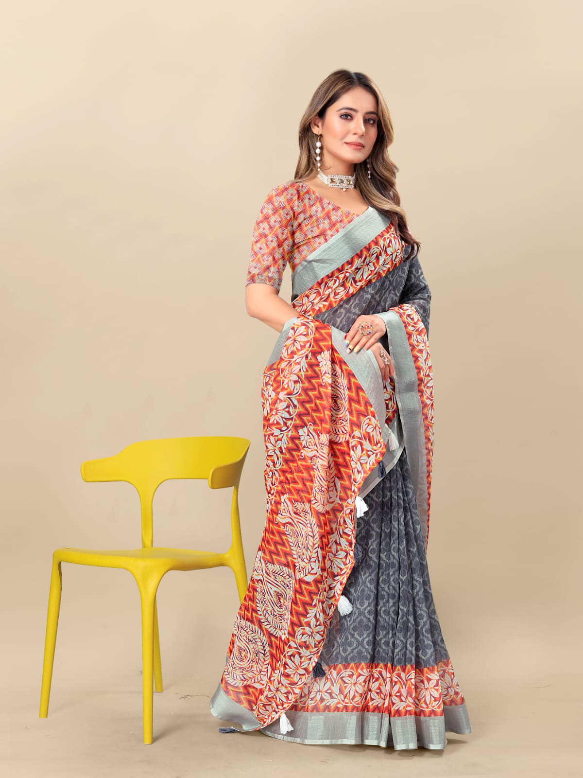 Shree Radha Raman Trendz Linen Digital Printed Saree Catalog 